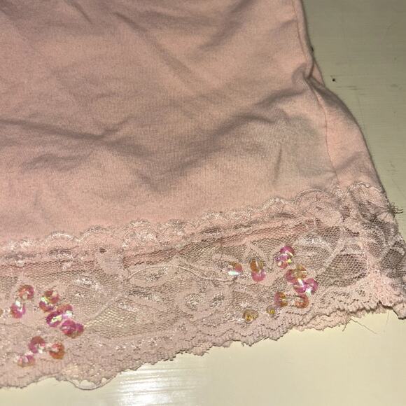 Deb Sequin Lace Cami Light Pink Size Medium Trashy Y2k Trendy Summer Boho Chic - Picture 8 of 8